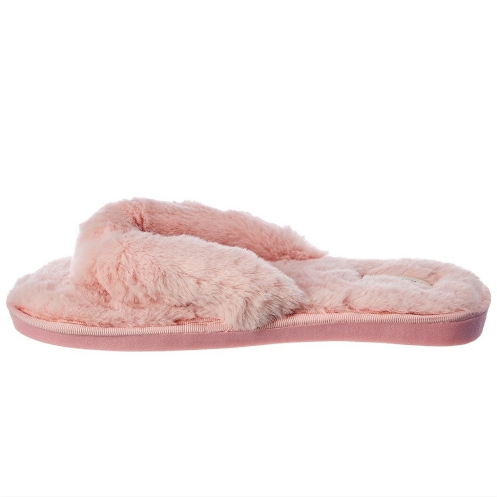 Nwt Casa Clara Light Pink Faux Fur Thong Spa Slipper Size Large (40-41) — image 3 of 8